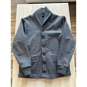 Dehen 1920 Best Made Shawl Sweater Cardigan Coat Gray 100% Wool Size Medium